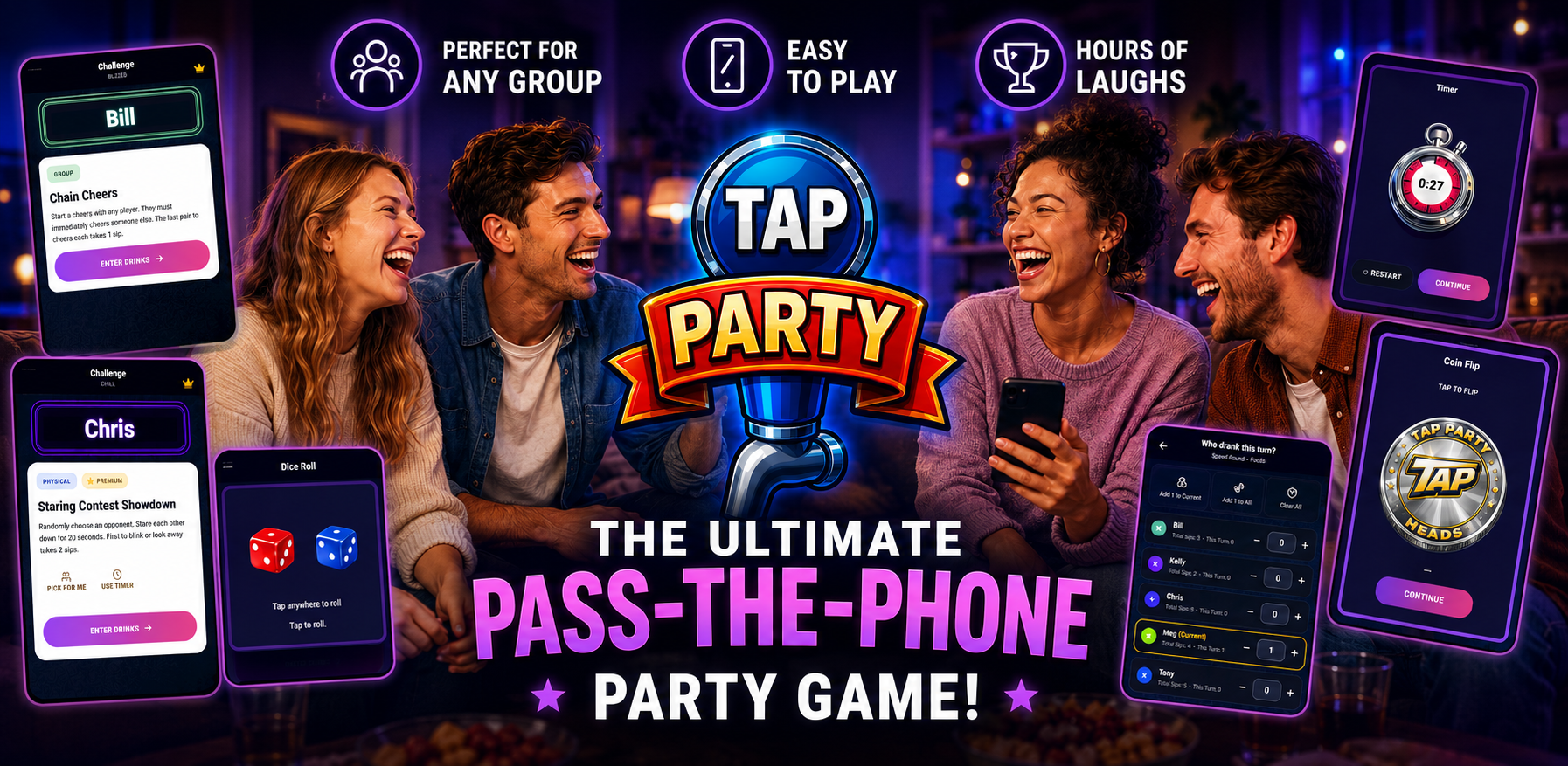 Tap Party — The Ultimate Pass-the-Phone Game